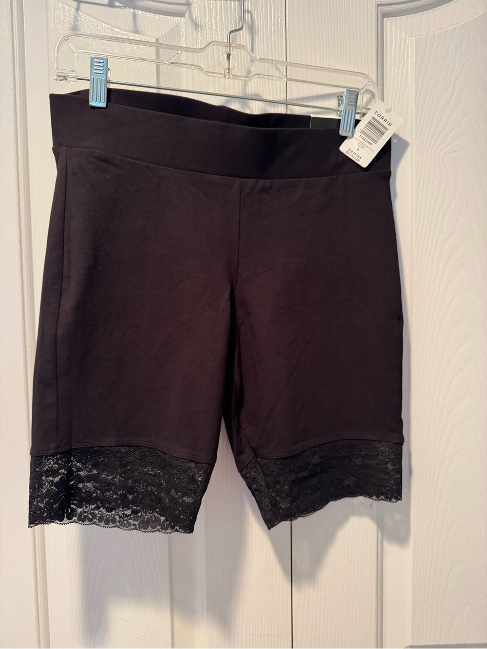 Torrid Black Lace-Trim Bike Shorts